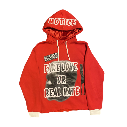 WHATS WORSE FAKE LOVE OR REAL HATE RED HOODIE